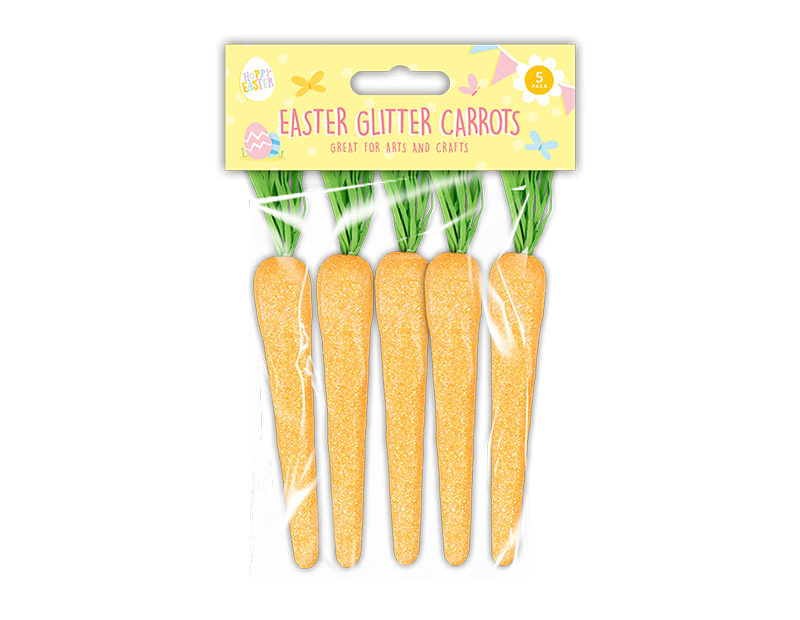 Easter Glitter Carrots 5 Pack
