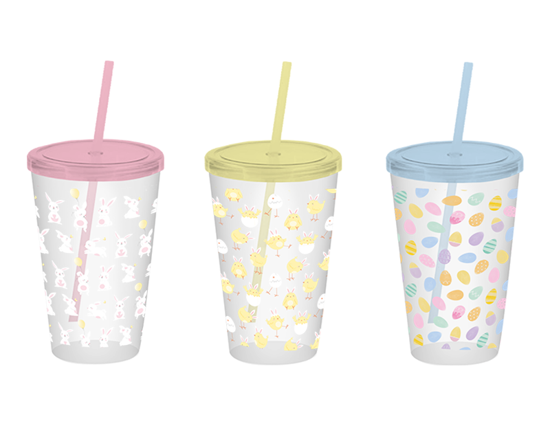 Wholesale Easter Printed Tumbler with Straw