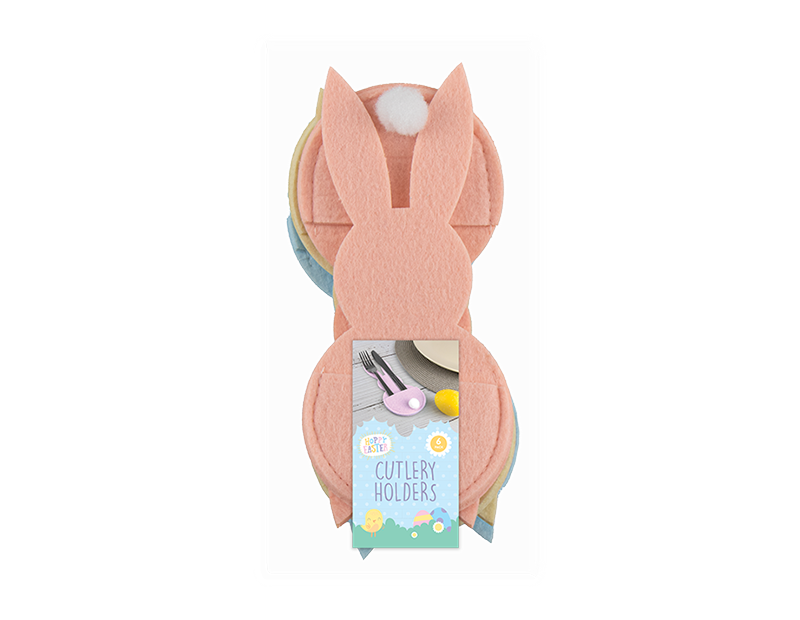 Easter Bunny Cutlery Holders 6pk