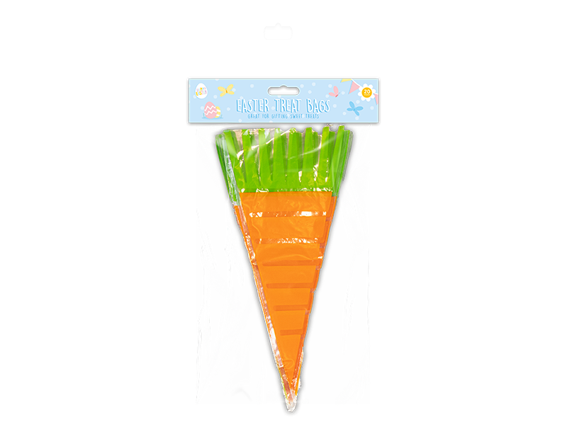 Easter Carrot Shaped Treat Bags 20 Pack
