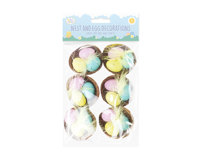 Easter Egg Nest Decorations - 6 Pack