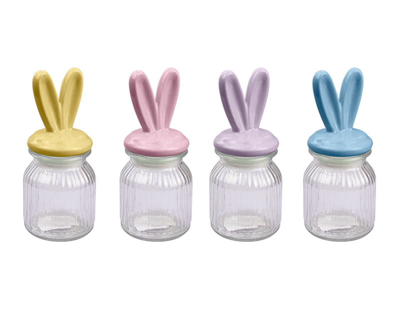 Wholesale Easter Ribbed Glass Jar | Gem imports Ltd.