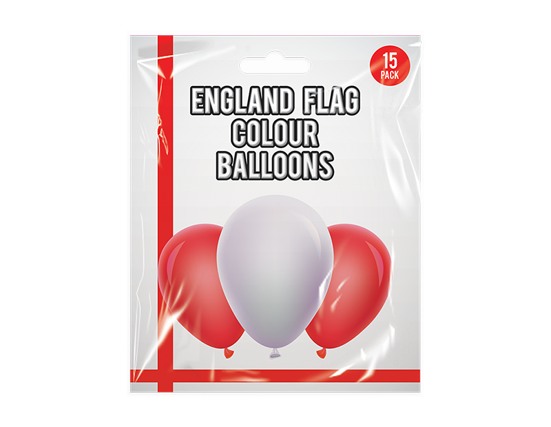 England Solid Colour Balloons 15pk