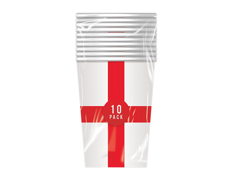 England Printed Paper Cup 270ml 10pk PDQ