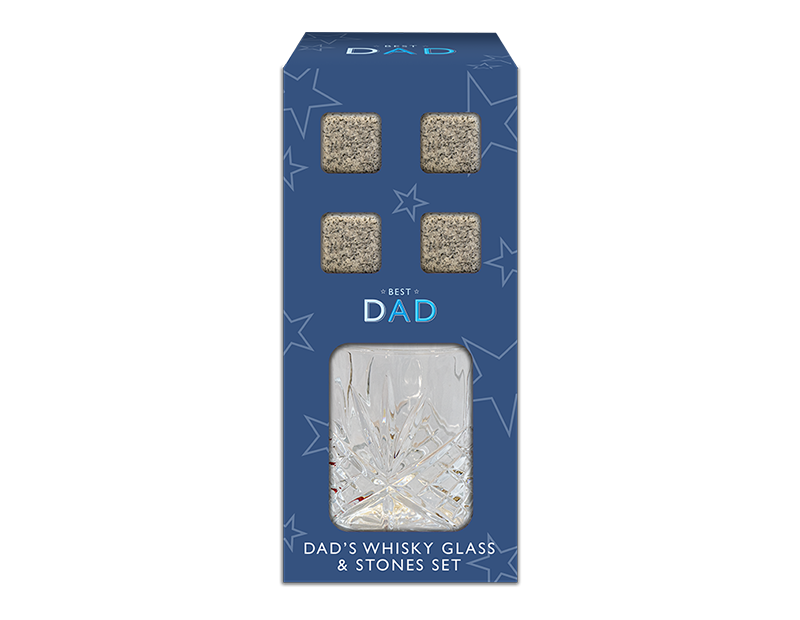 Father's Day Whiskey Glass & Stones Set