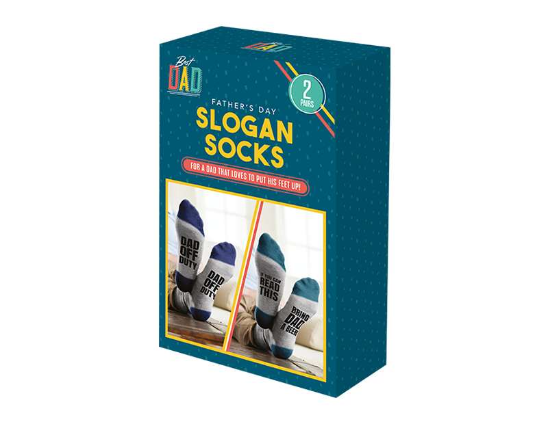 Father's Day Slogan Socks 2 Pack