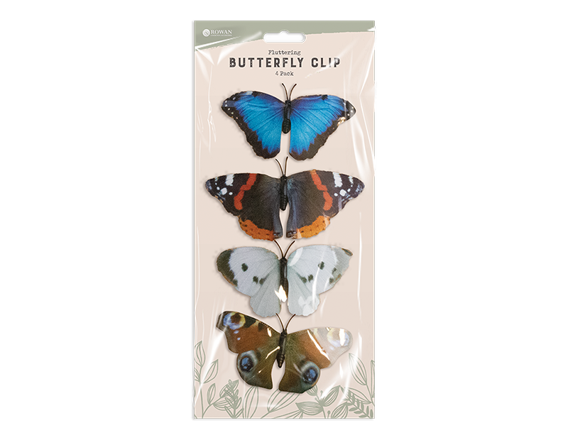 Fluttering Butterfly Decorations on Clip 4pk