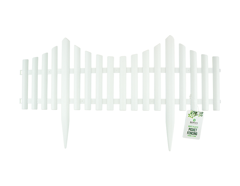 White Plastic Picket Fencing