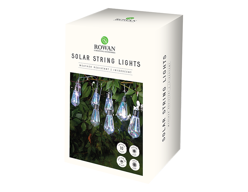 10 Solar Iridescent Light Bulb String Lights
