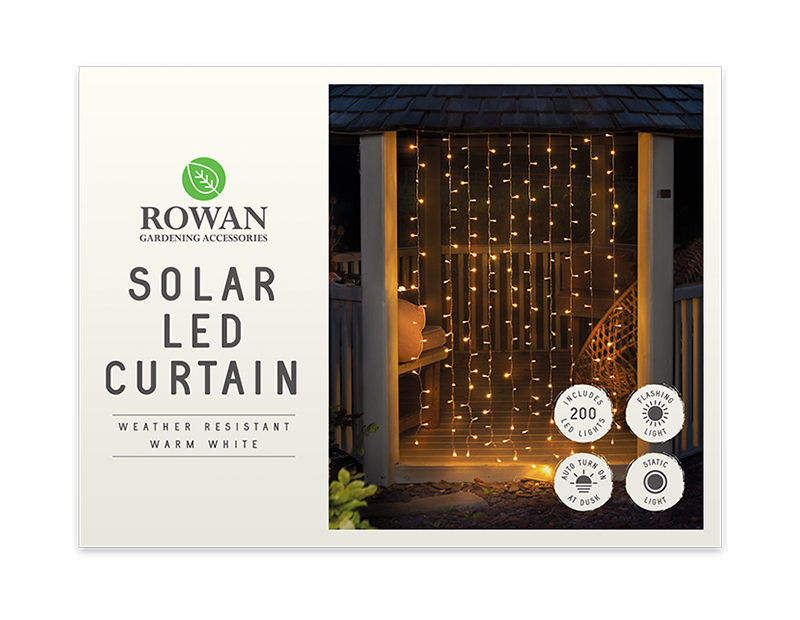 200 Solar LED Light Curtain Warm White