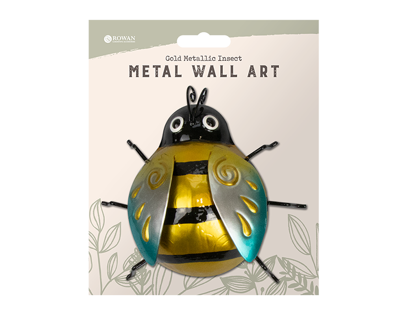 Metallic Insect Metal Wall Decoration - Gold