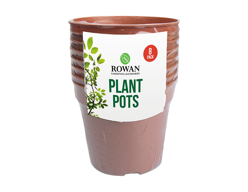 Plastic Plant Pots - 8pk