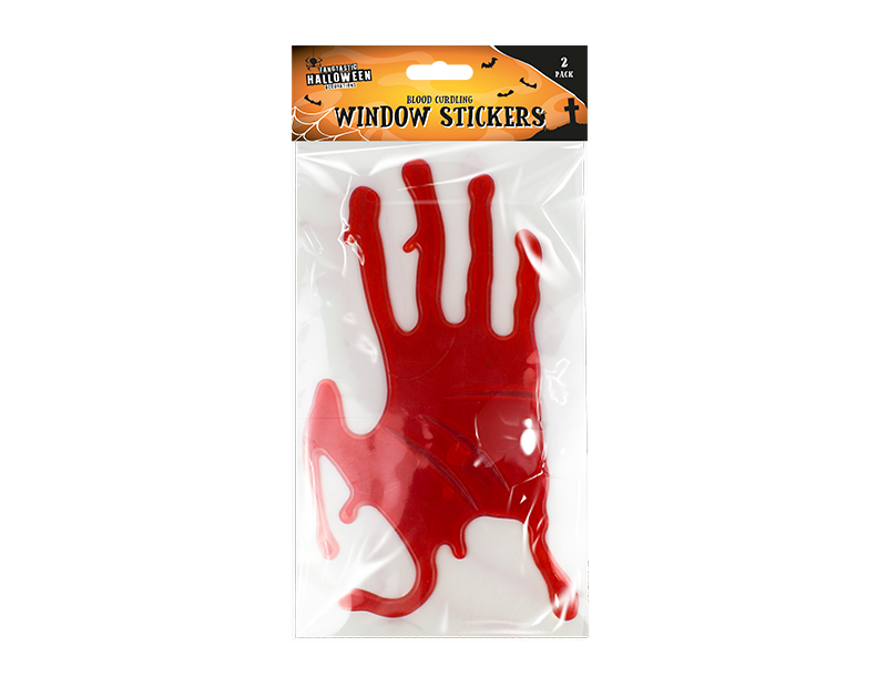 Halloween Bloody Hands Gel Window Stickers - 2 Pack