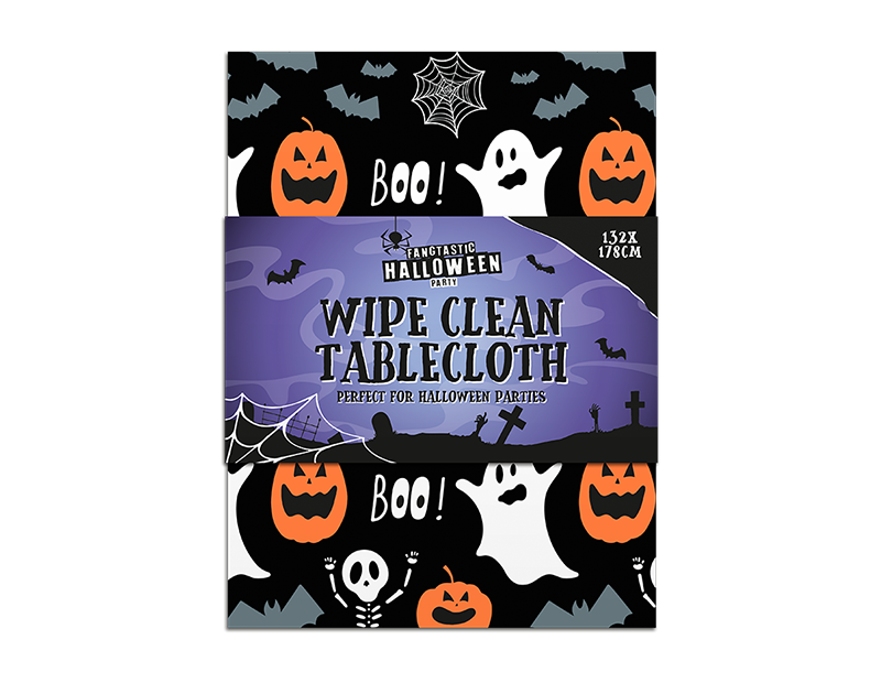 Halloween Wipe Clean Tablecloth 132x178cm - Kids