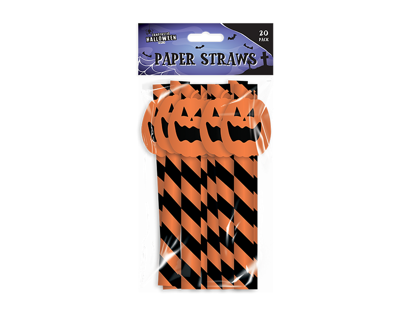 Halloween Paper Straws 20pk - Kids