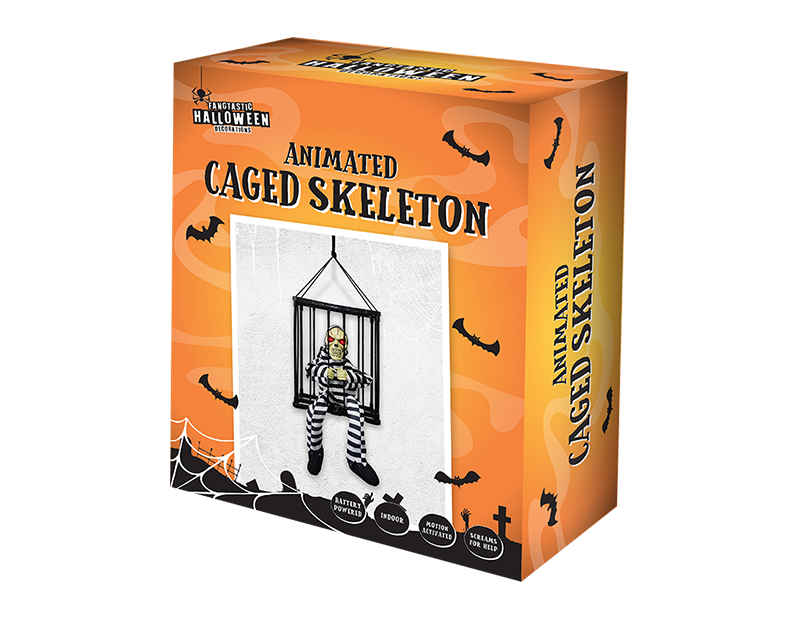 Caged Skeleton Prisoner Decoration