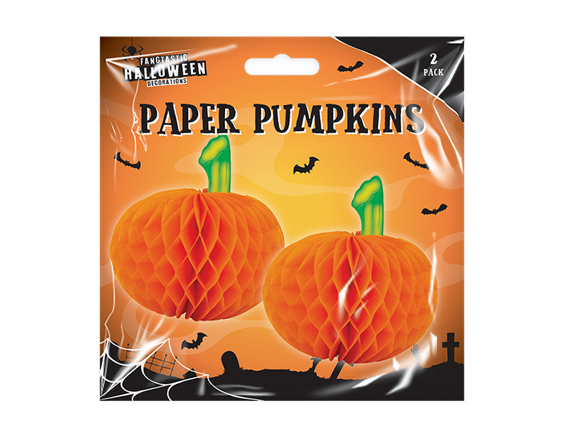 Halloween 3D Pumpkin Decorations - 2 Pack