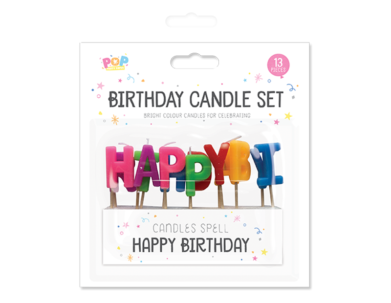 Happy Birthday Candle Set - 13 Piece