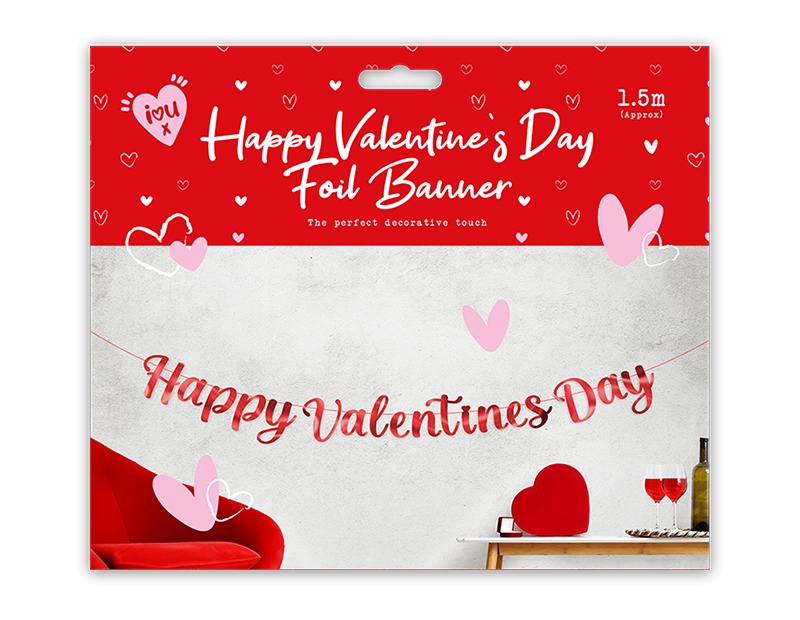 Happy Valentine's Day Foil Banner 1.5M