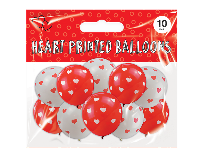Heart Printed Balloons 10pk