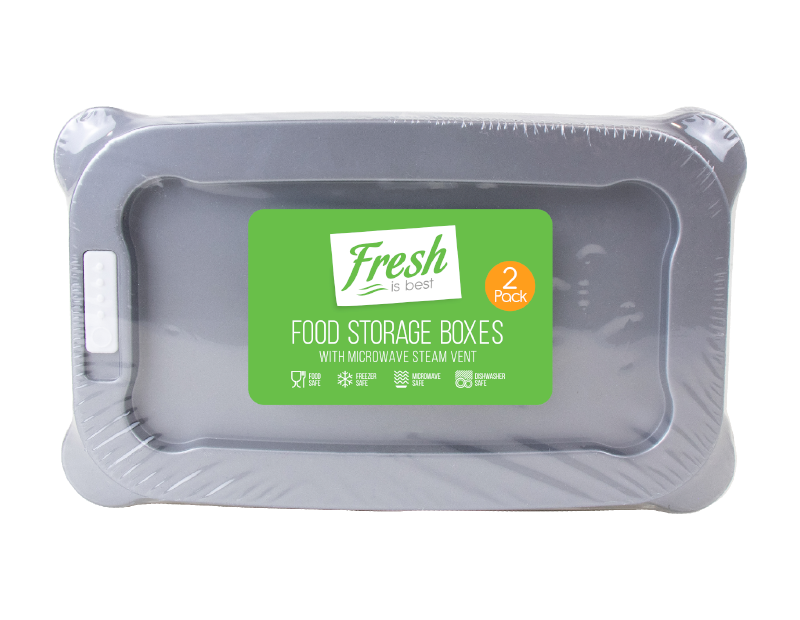 Food Storage Boxes With Vents - 2 Pack