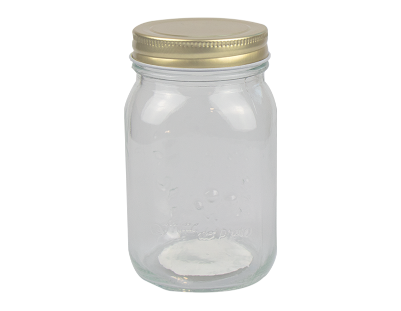 Glass Jar with Metal Screw Top Lid 500ml