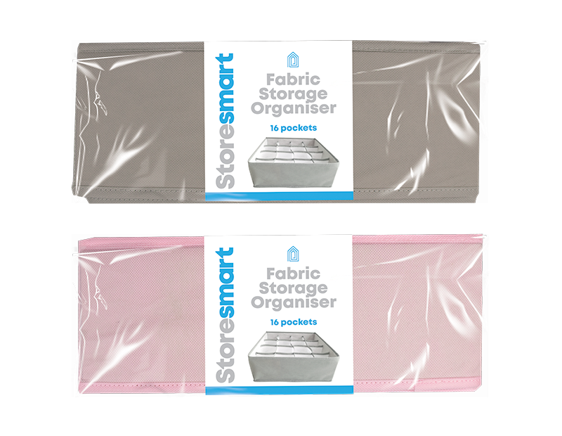 Foldable Fabric Storage Organiser 16 Pocket 10L