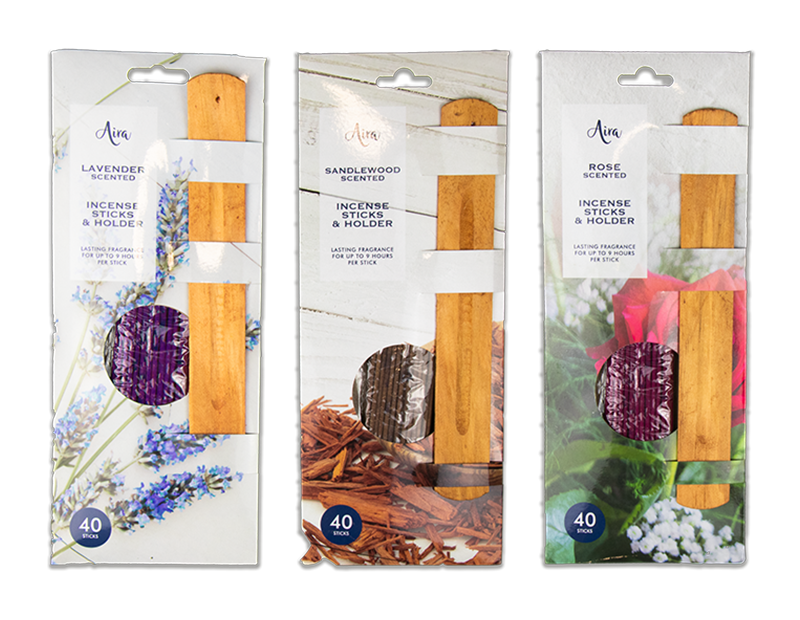Wholesale incense sticks and holder  40pk