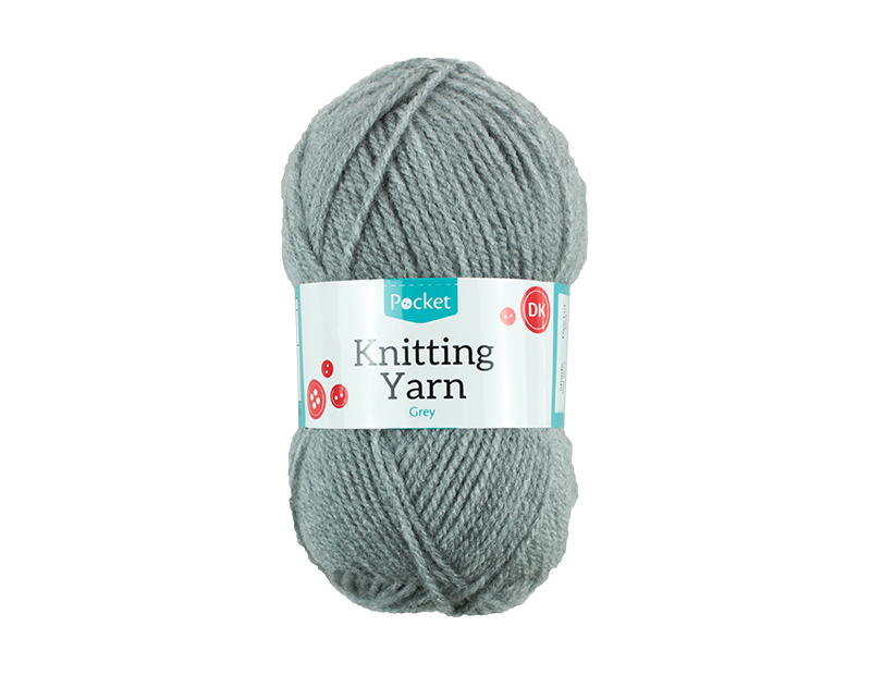 Grey Acrylic Knitting Yarn 100g