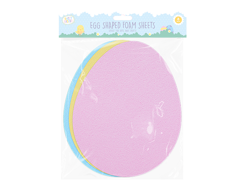 Large Easter Egg Foam Shapes - 8 Pack