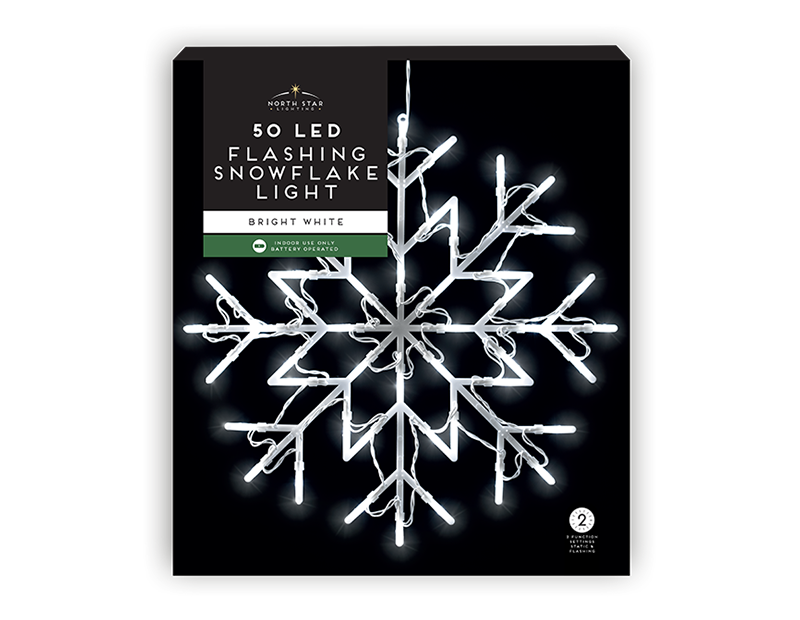 LED Flashing Snowflake Light 34.5cm