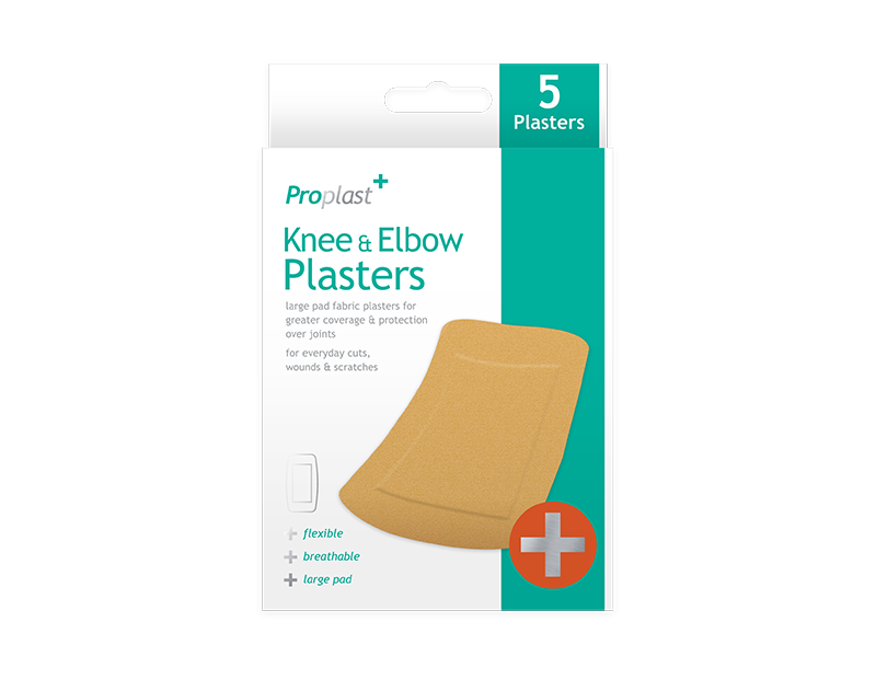 Knee & Elbow Fabric Plasters - 5 Pack