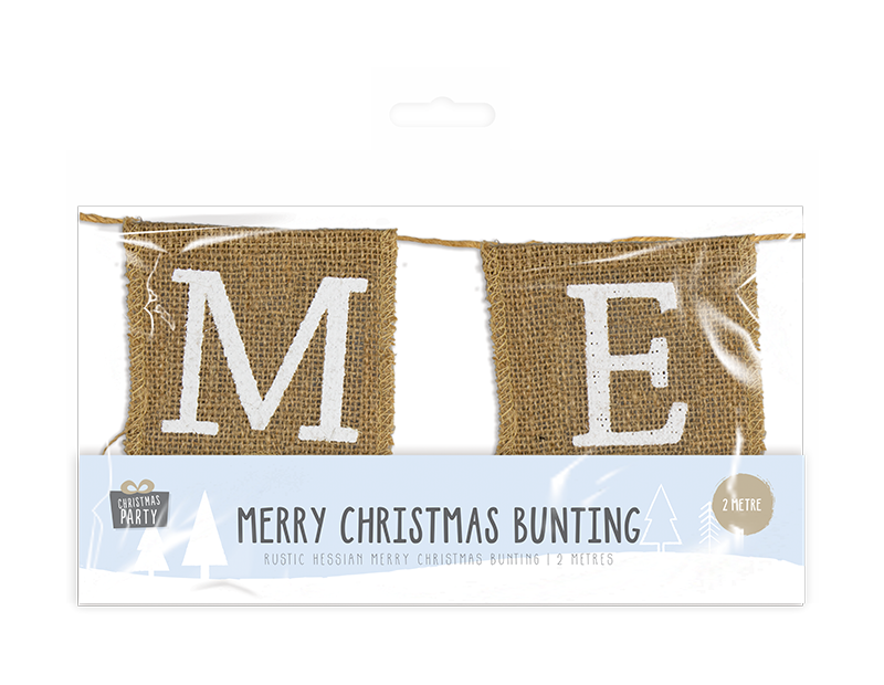 Wholesale Merry Christmas Hessian Bunting Bulk Buy Christmas