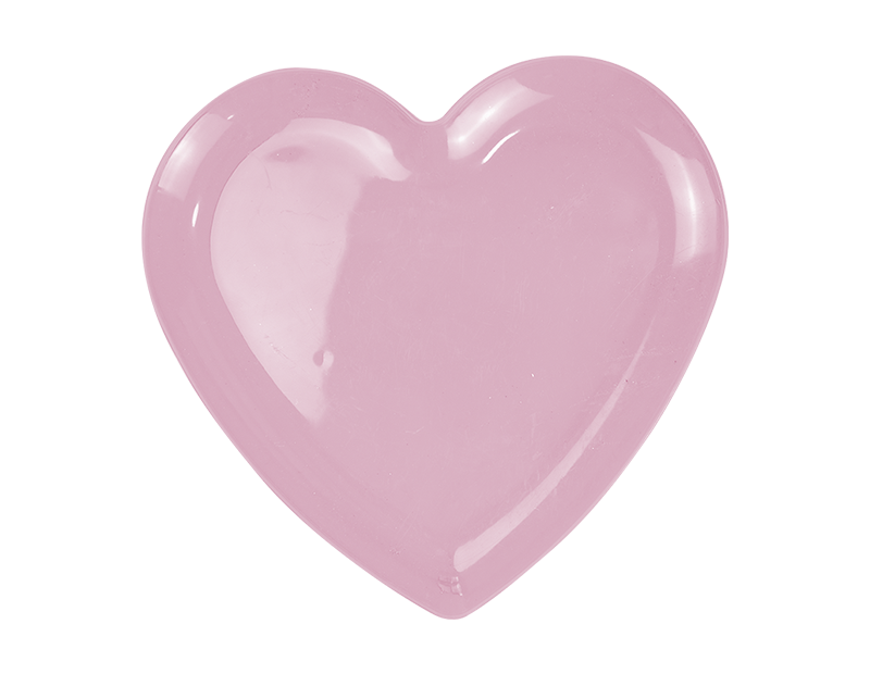 Pink Plastic Heart Plate