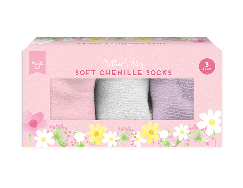 Mother's Day Soft Chenille Socks 3pk