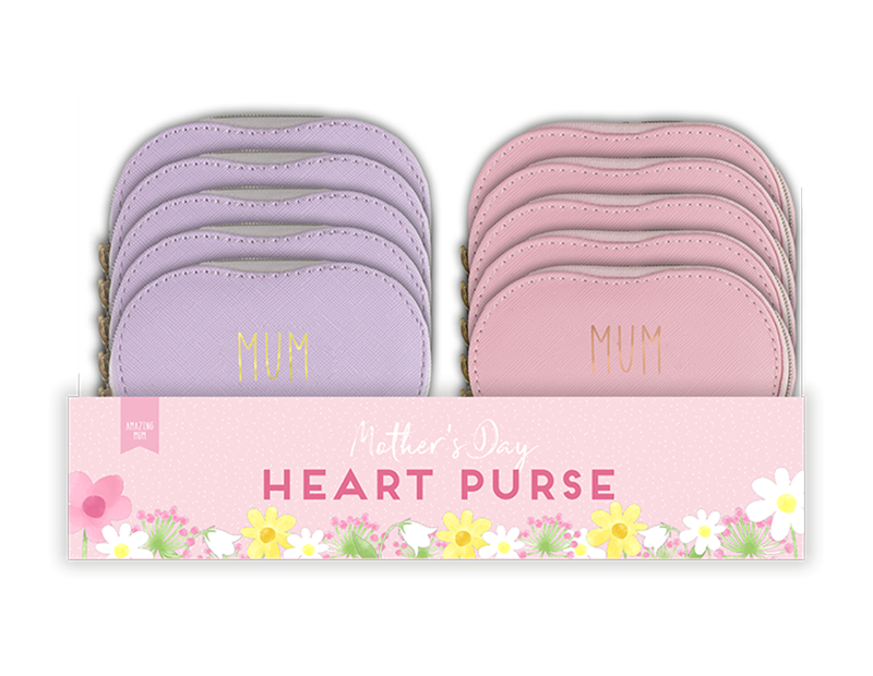 Wholesale Mother's Day Foiled Heart Coin Purse PDQ | Gem imports Ltd.