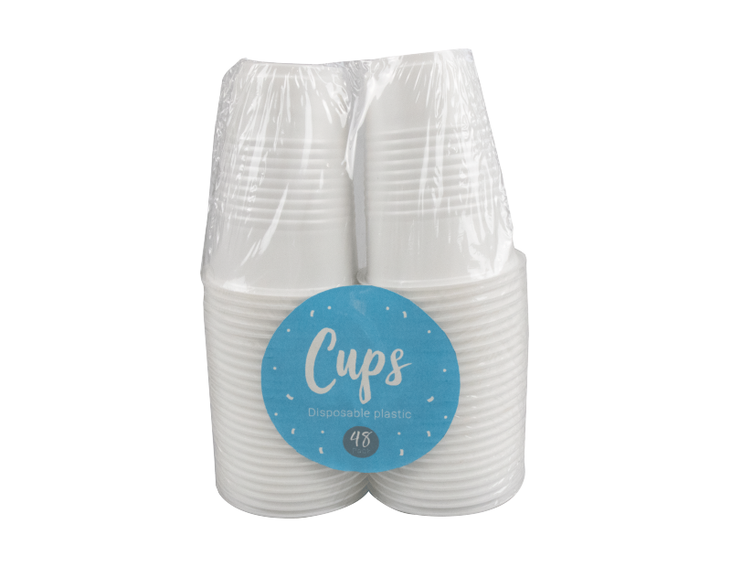 Disposable Plastic Cups - 48 Pack