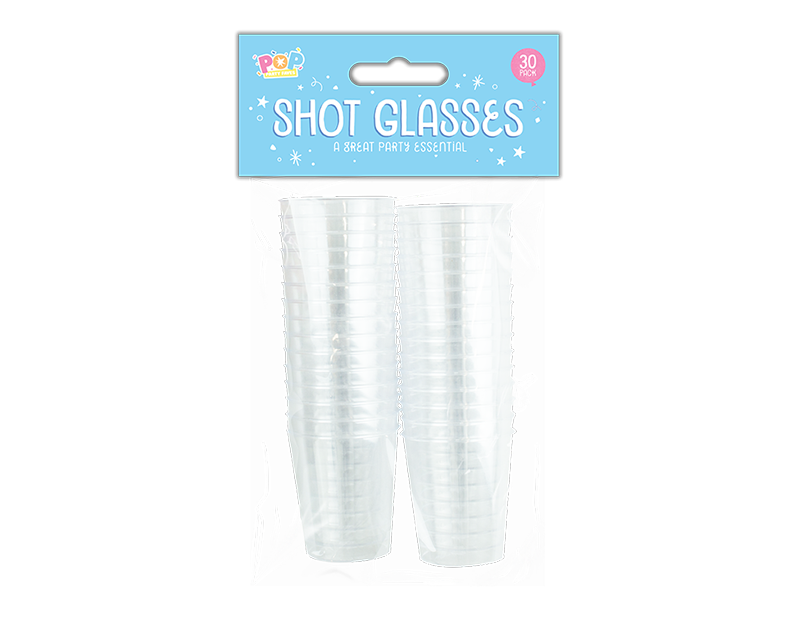 Disposable Plastic Shot Glasses - 30 Pack