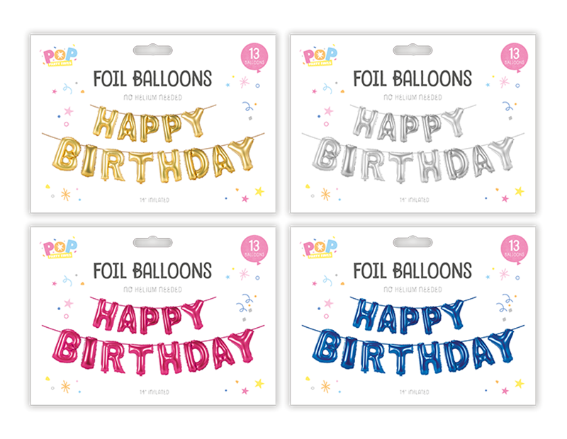 Wholesale Metallic Happy Birthday Foil Balloons