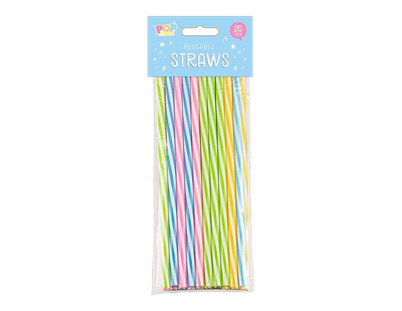 Wholesale Reusable straws 20pk Gem imports Ltd