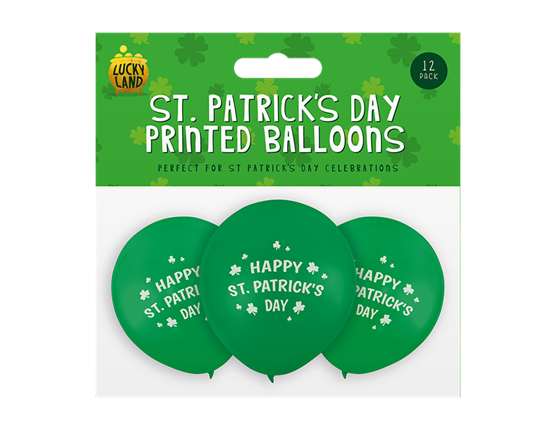 Wholesale St. Patricks Day Printed Balloons 9" 12 pack