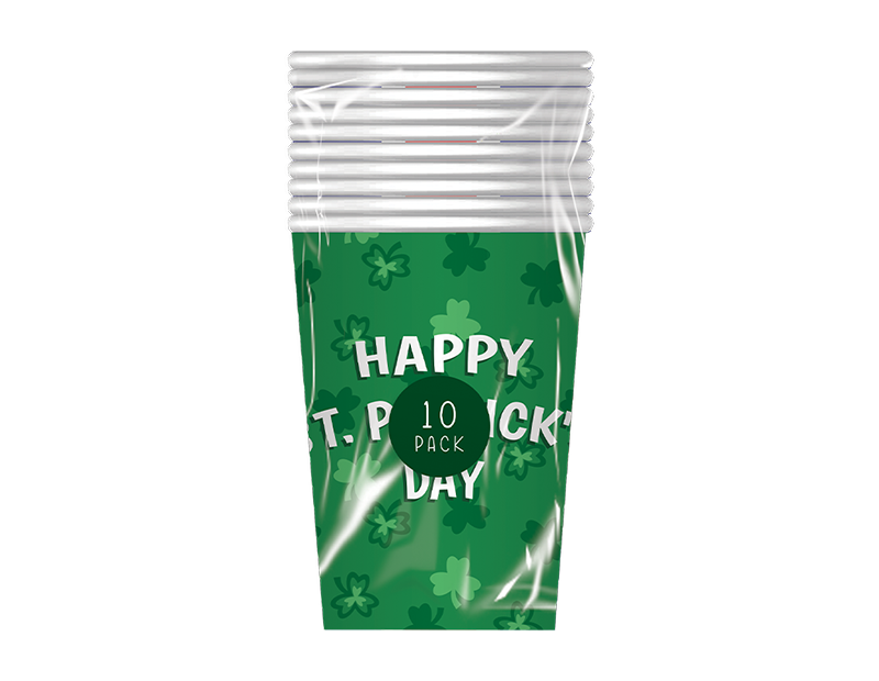 St. Patrick's Day Paper Cups 270ml 10pk