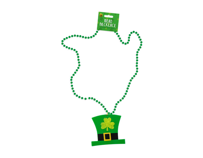 St. Patrick's Day Hat Pendant Bead Necklace