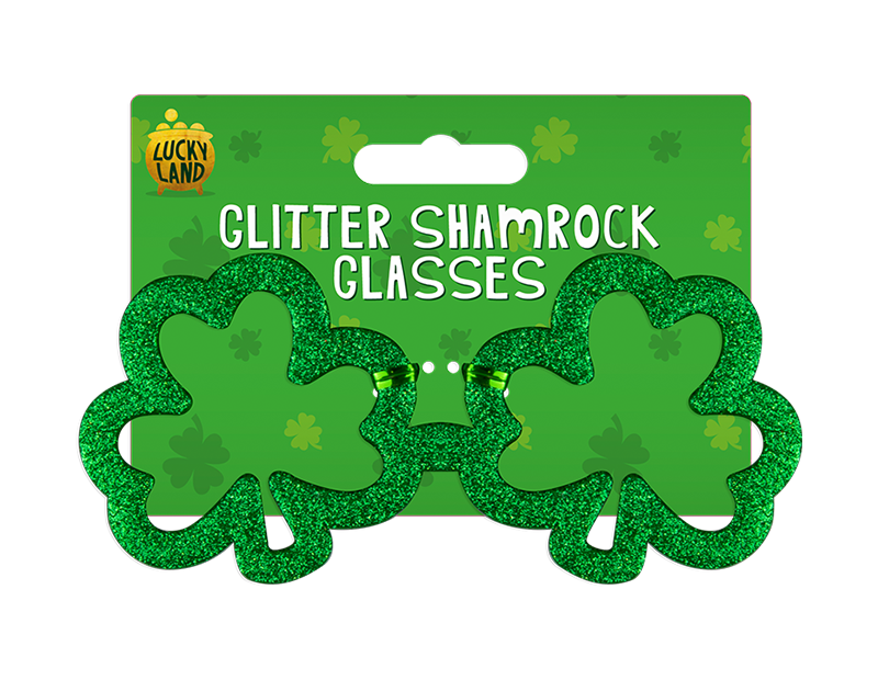 St. Patrick's Day Glitter Shamrock Glasses