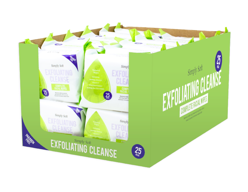Exfoliating Cleanse Facial Wipes - 25 Pack