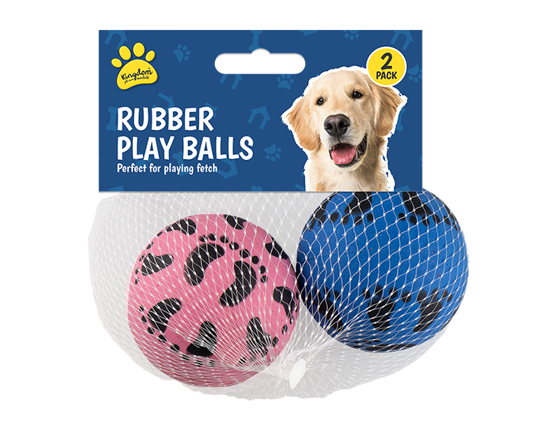 Pet Rubber Play Balls - 2 Pack