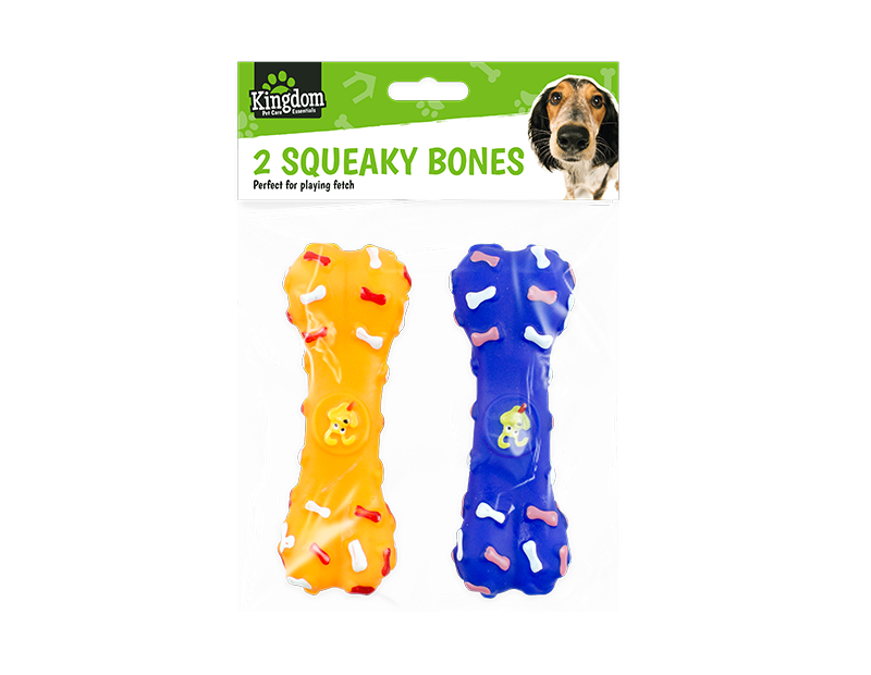 Squeaky Bone Dog Toy - 2 Pack