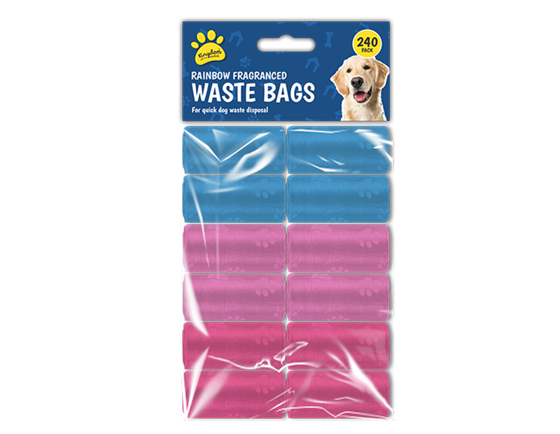 Rainbow Fragranced Doggy Poo Bags 240pk