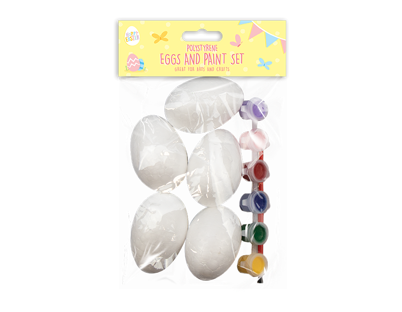 Polystyrene Eggs & Paint Set