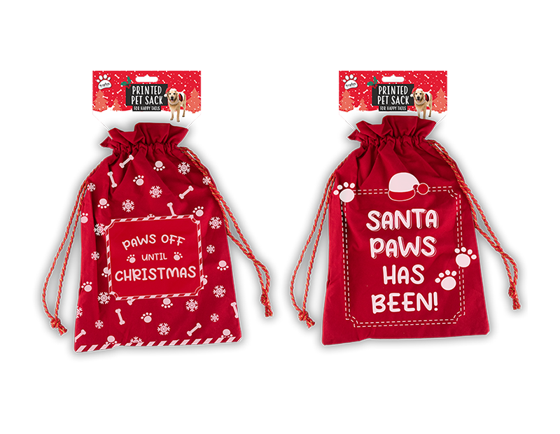 Wholesale Printed Pet Christmas Sack | christmas dog toys wholesale uk